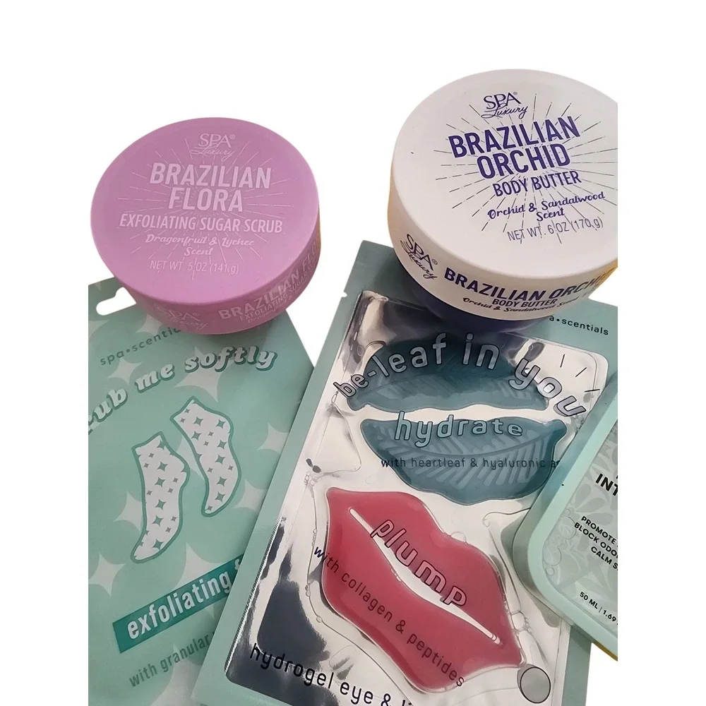 Spa Luxury Brazilian Orchid Body Butter Sugar Scrub Eye Lip Mask Intimate Spray